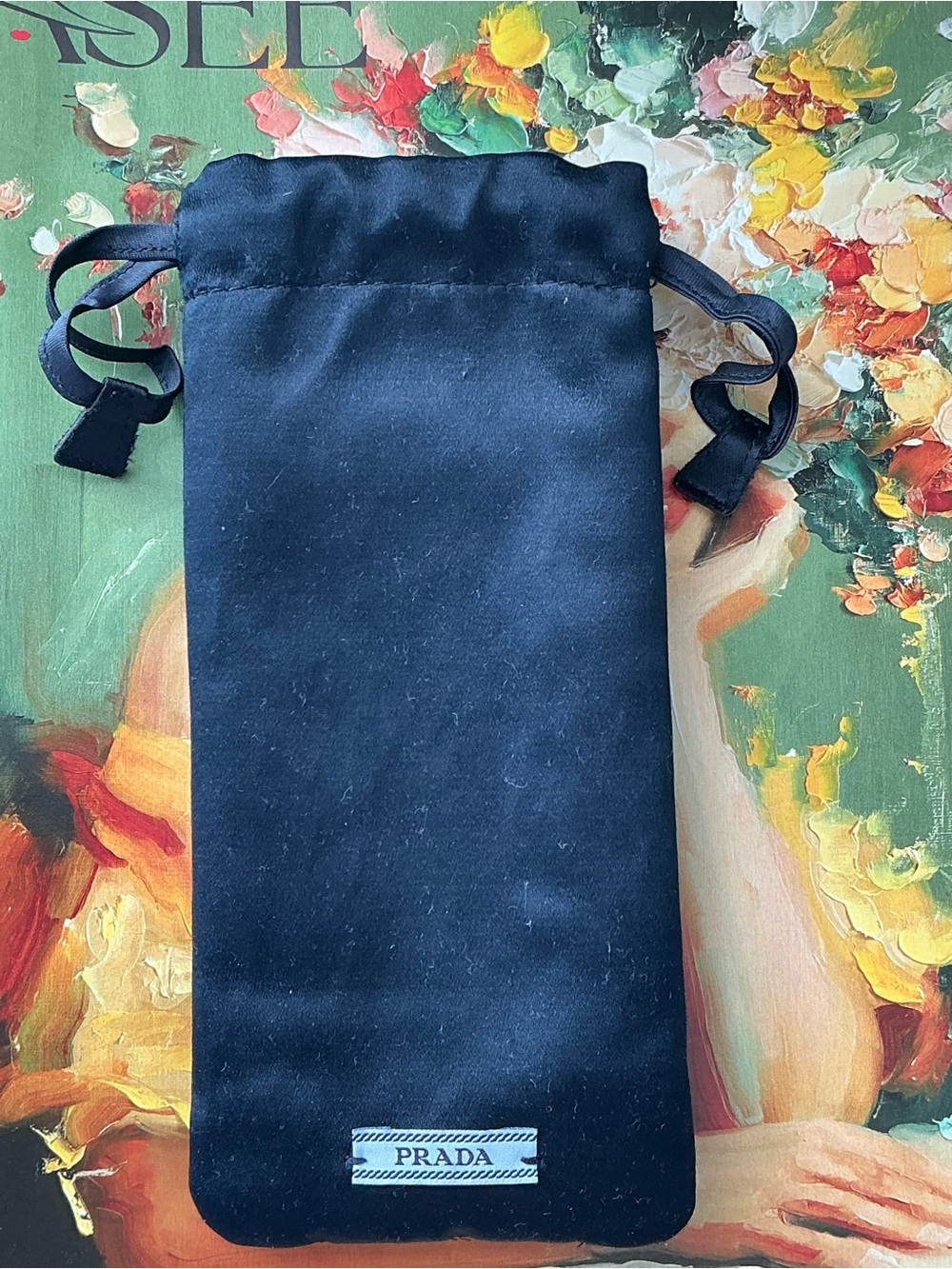 Prada Blue Drawstring Pouch -